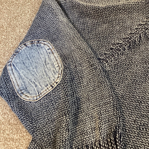 Vintage PBJ Blues Blue Knit Sweater with Denim Accents - Picture 4 of 10